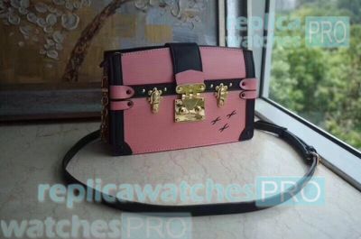 Newest Replica L---V Pink Monogram Reverse Canvas Trunk Clutch Handbag